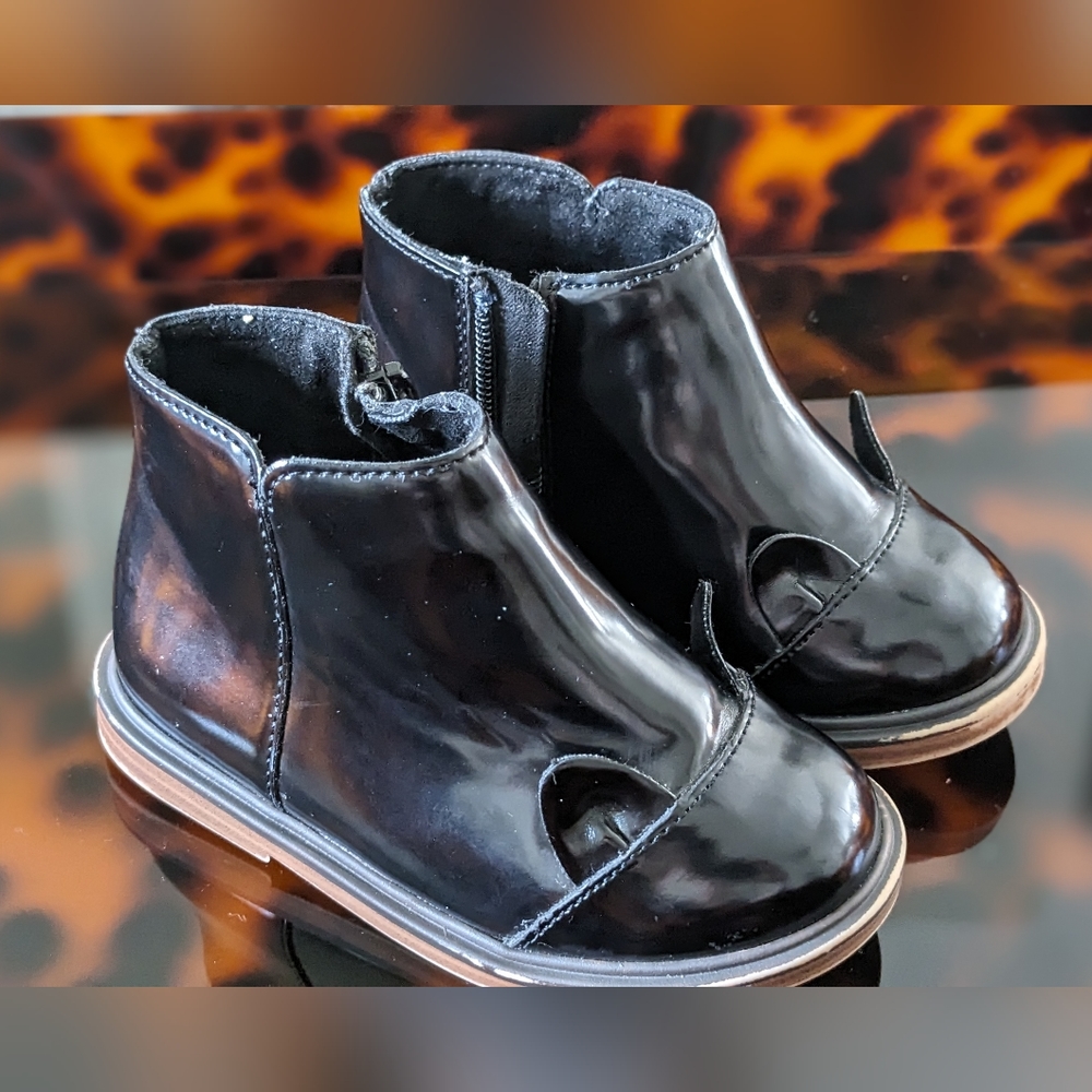 ZARA Baby Girls Black Kitty Cat Boots 20